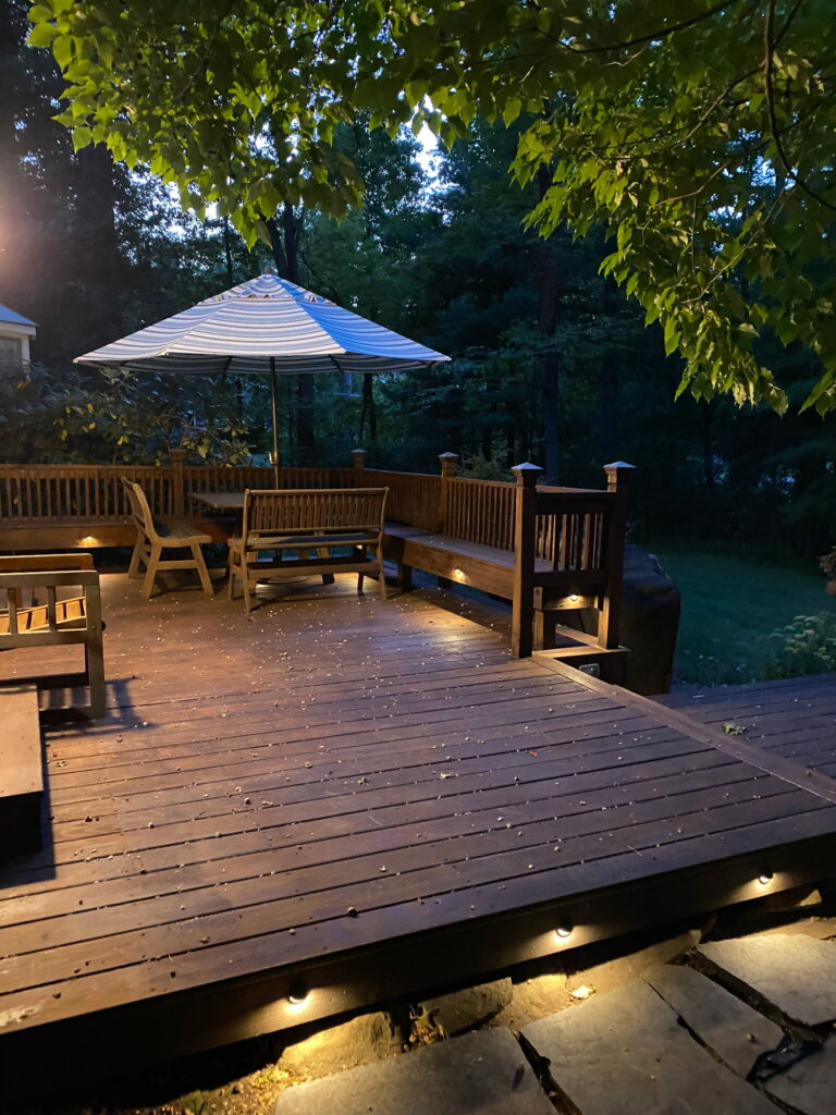 Deck lighting installed by Colonial Electric